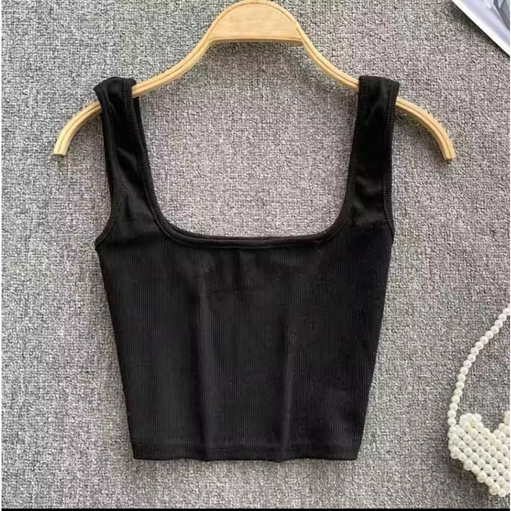 Womens Ribbed Solid Slim Fit Crop Tank Top/Cami/Bralette | NEW!!! 💜💗🩵 - Picture 3 of 15